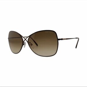 Tom Ford Brown Colette Gradient Cat-Eye Sunglasses with Metal Double-Bridge